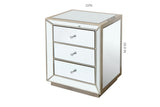 W 22"X D 16 ' X 26.8" Flash silver mirror three drawer cabinet W1005P144029
