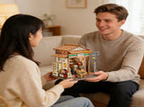 3d wooden puzzle for adults Sakura & Wisteria Alley Mart book nook with lights model kit dollhouse 02809173