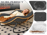 6.3" Outdoor Rocking Chair Cushion Waterproof & Fade-Resistant Egg Lounge Chair Pad with 6 29677756