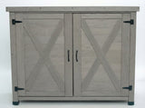 Potting Bench with Storage Cabinet and Metal Table Top for Outdoor Patio,Outdoor Work Station Table 23479910