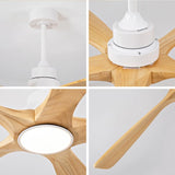 Hot sales 52 Inch Modern Ceiling Fan With 3 Color Dimmable 5 Solide Wood Blades Remote Control W2991P334793
