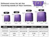 Hardshell Luggage Sets 4 pcs Bag Spinner Suitcase with TSA Lock Lightweight-16"20"24"28" PP310249AAI