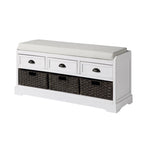 ZUN Collection Wood Storage Bench with 3 Drawers and 3 Baskets 21928158