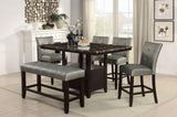 Dining Room 1pc Counter Height w Shelve Storage Base Faux Marble Top Birch wood MDF Dining B011130015