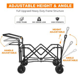 Collapsible Wagon 140L Wagons Carts Foldable with Removable Canopy, Folding Wagon Cart with Wheels T3060P247150