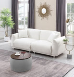 Round Ottoman Set with Storage, 2 in 1 combination, Round Coffee Table, Square Foot Rest W142065119