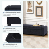 50" Ottoman Bench in Textured Fabric, Rectangular Design with Hinged Lid for Seating, Footrest, and 74862.00DBLUTEX