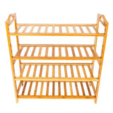 Concise 12-Batten 4 Tiers Bamboo Shoe Rack Wood Color 49773917