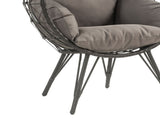 Aeven Light Gray Fabric & Black Wicker Patio Lounge Chair B2726P401989