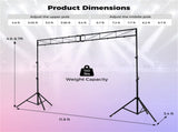 4.68.7 Ft Foldable Tripod Stage Light Stand 10-Height Adjustable Metal Truss for DJ Wedding Concert 44087859