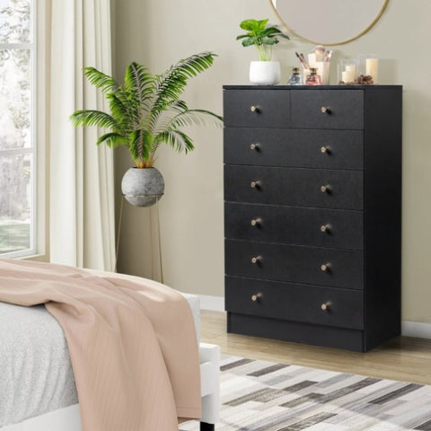 ZUN [FCH] Modern Simple 7-Drawer Dresser Black 03548934