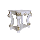 Antique Pearl End Table with Bottom Shelf B062P209125