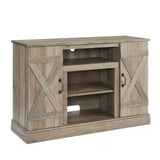 Farmhouse Classic Media TV Stand Antique Entertainment Console for TV up to 50" with Open and Closed W1758105873