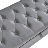 Fashion light Grey Velvet Fabric Upholstered large storage rectangular bench for Entryway W2082P176563