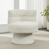 Contemporary 360&deg Swivel Chair, Boucle Swivel Accent Chair, Ideal for Living Room, Bedroom & Home N765P292090W
