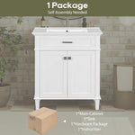 ZUN 30-inch bathroom vanity with ceramic basin, soft close door and adjustable shelves N729P173380K