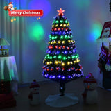 ZUN 5 FT Pre-lit Christmas Tree, Artificial Fiber Optic Christmas Tree with Lighted Top Star, 180 LEDs 18263555