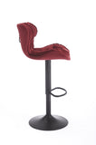 Set of 2 Bar Stools with powder Footrest and Base Swivel Height Adjustable Mechanical Lifting Velvet W1249P253957