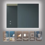 36X28 inch Bathroom Led Classy Vanity Mirror with High Lumen,Dimmable Touch,Wall Switch Control, W1992P211074