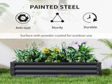 Gray 4' x 2' x 1' Sturdy Metal Raised Planter Garden Bed for Vegetables, Flowers, Herbs & 20326154