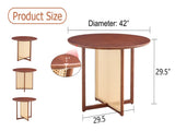 Chinese countryside retro solid wood round simple modern imitation rattan wooden W1151P154828