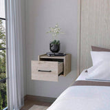 Elfrida Wall-Mounted Nightstand, Sleek Single-Drawer Design with Spacious Top Shelf B128P148914