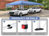 10x20 ft Blue Pop Up Canopy Tent, Instant Folding Shelter with 6 Mesh 02852761