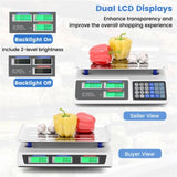 66lb/30kg Digital Produce Scale 0.01lb/5g Precision, Dual Backlit LCD, 3 Power Options, Detachable 42599194
