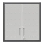 ZUN Metal Wall-Mounted Tool Storage Cabinet with Locking Door and 1 Shelf 1 Opened Drawer for Garage 10688530