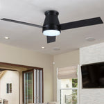 ZUN 48" Black Lowe Profile Ceiling Fan with Light W1367134129