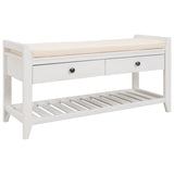 ZUN TREXM Shoe Rack with Cushioned Seat and Drawers, Multipurpose Entryway Storage Bench WF195386AAK