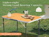 2.3ft Aluminum Camping Folding Table wood grain color 09531023