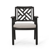 Outdoor Dining Chairs, Light Beige Antique Matte Black 68182.00BLK