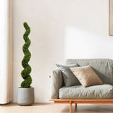 Outdoor uv resistant plastic boxwood topiary bonsai artificial spiral tree plant 180cm 2pcs/set W2945P279013