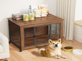 38.6" Dog Crate Furniture with Wheels for Small Dogs, Heavy Duty Dog Kennel Indoor with 2 Doors, W808P391671