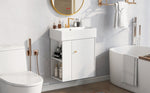 ZUN [Video]21.6inch Modern Floating Bathroom Vanity with Ceramic Basin - Perfect for Small Bathrooms, WF318758AAK