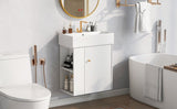 ZUN [Video]21.6inch Modern Floating Bathroom Vanity with Ceramic Basin - Perfect for Small Bathrooms, WF318758AAK