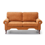 66-Inch Modern Linen Loveseat Sofa with Wooden Legs & Crystal button and Copper Nail, Tufted W1117P268787