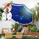 8.8FT Elegance Patio Umbrella, UPF 30 Outdoor Market Umbrella with 8 Ribs, Push Button Tilt,Navy 24616852