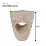 14.5'' Modern Minimalist Magnesia Oxide Side Table with Sculptural Hollow Design Durable and N767P290454T