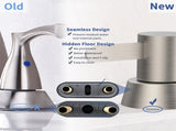 2 Handles Bathroom Sink Faucet, Brushed Nickel Centerset RV Bathroom Faucets for 3 Hole pop-up 36795444