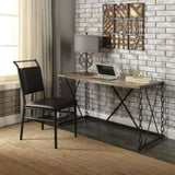 Rustic Oak and Antique Black Rectangular Desk B062P189119