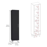 Laska 70" Tall Storage Cabinet Broom Closet with Broom Hangers,and Four Shelves B070P210745