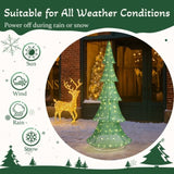 6FT Lighted Christmas Tree Yard Decorations, Pre-lit Pull Up Christmas Tree with 200 LED Warm White 64361676