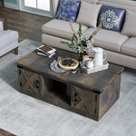 ZUN 48 inch Coffee Table, No Assembly Required, Barnwood Finish B108131538