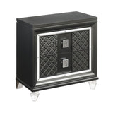 Metallic Grey 2-drawer Nightstand B062P181331