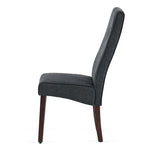 ZUN Dark Grey Dining Chairs Urban Style Fabric Parson Chairs Kitchen Living Room Armless Side Chair with W1516P182405