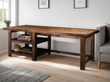 60 inch Workstation Desk, No Assembly Required, Whiskey Finish B108P160193