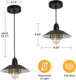 Farmhouse Vintage Pendant Light Black Fixture Pendant Lights with Spring Frame Adjustable Metal 12259134