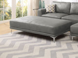 Modern Antique Gray Breathable Leatherette Large Ottoman Metal Legs 1pc Cocktail Ottoman Living Room B011P205225